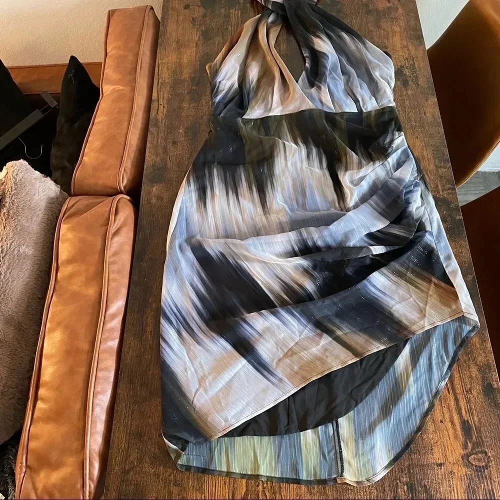 ONE33 SOCIAL MULTI COLOR HALTER TOP DRESS - Picture 6 of 16
